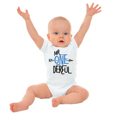 Mr. Onederful Romper Bodysuit-Direct To Garment Print-Brisco Baby