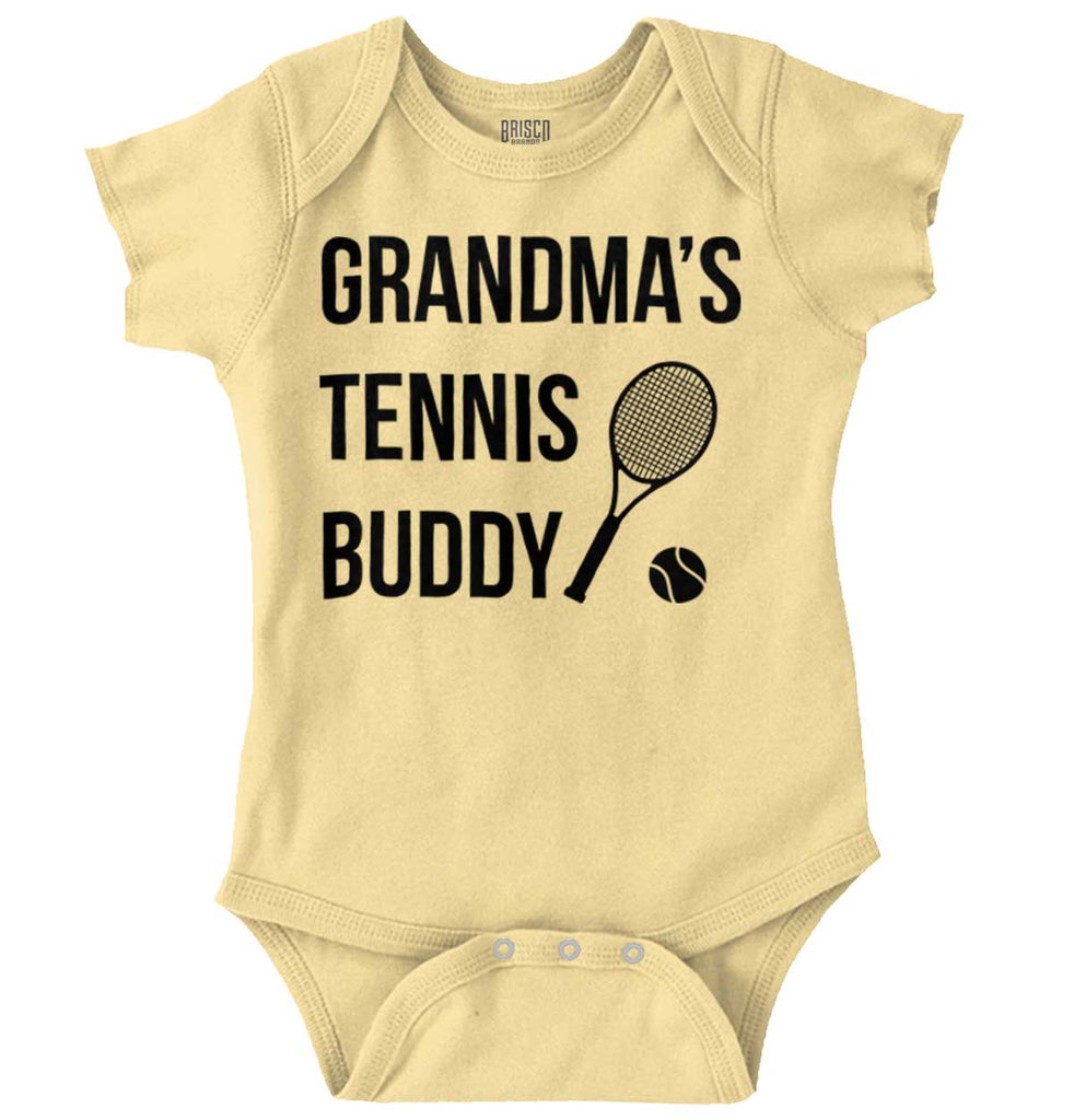 Grandma's Tennis Buddy Romper Bodysuit-Direct To Garment Print-Brisco Baby