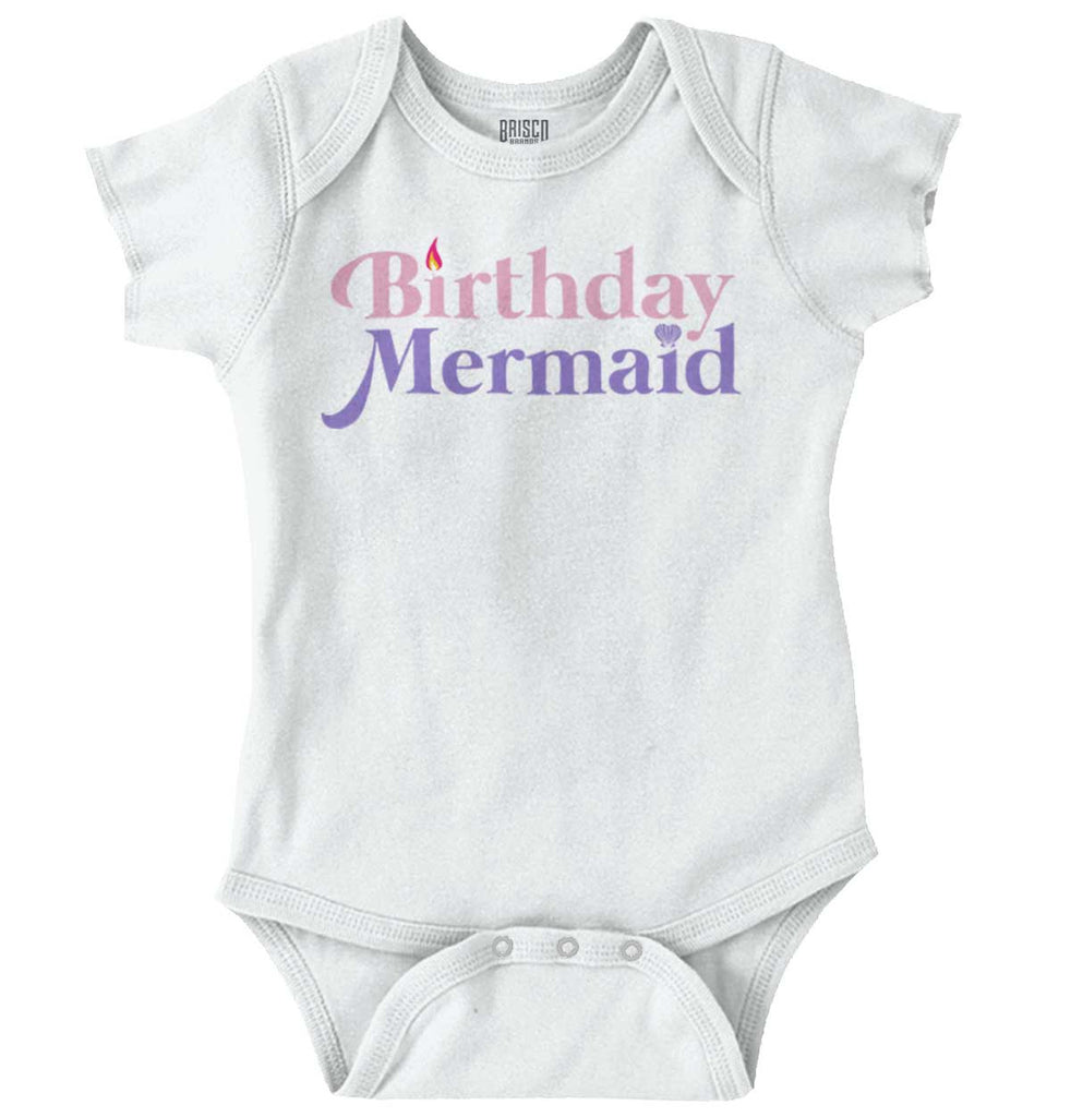 Birthday Mermaid Romper Bodysuit-Direct To Garment Print-Brisco Baby