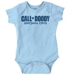 Call Of Doody Romper Bodysuit-Direct To Garment Print-Brisco Baby