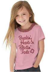 Blastin Farts Toddler Ruffled Trim T-Shirt-Direct To Garment Print-Brisco Baby