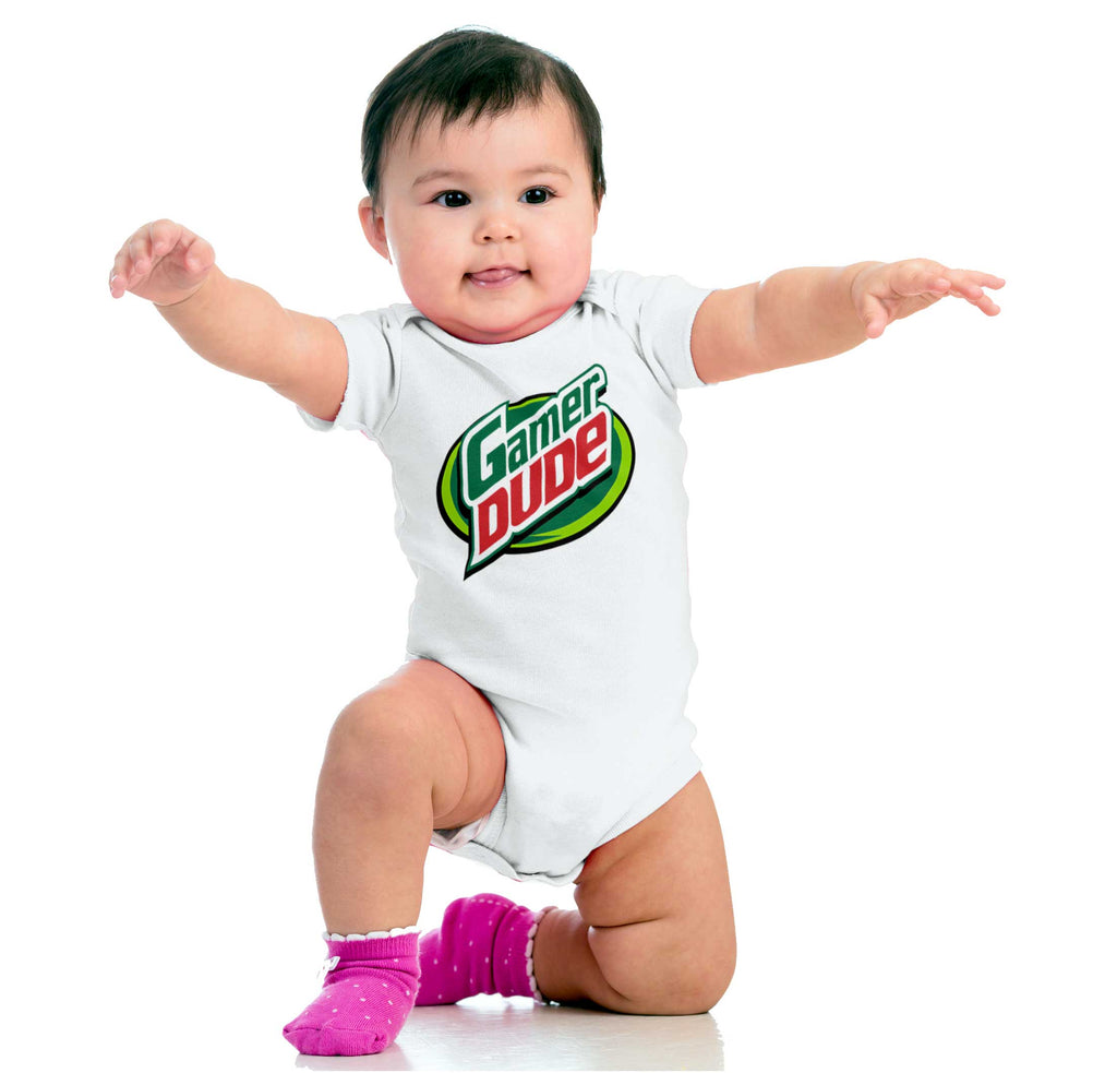 Gamer Dude Video Gaming Geek Romper Bodysuit-Direct To Garment Print-Brisco Baby