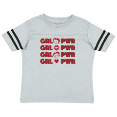 Girl Power Toddler Football Jersey Tee-Direct To Garment Print-Brisco Baby