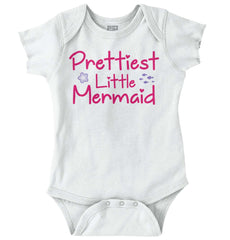 Prettiest Little Mermaid Romper Bodysuit-Direct To Garment Print-Brisco Baby