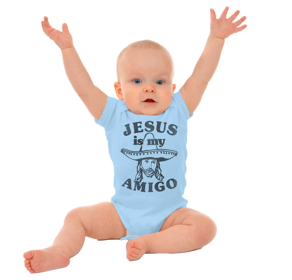 Amigo Jesus Romper Bodysuit-Direct To Garment Print-Brisco Baby