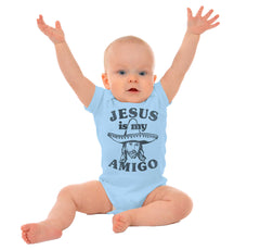 Amigo Jesus Romper Bodysuit-Direct To Garment Print-Brisco Baby