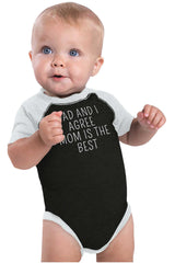 Mom Is Best Raglan Romper Bodysuit-Direct To Garment Print-Brisco Baby