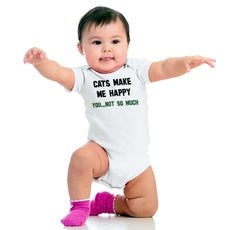 Cats Make Me Happy Romper Bodysuit-Direct To Garment Print-Brisco Baby
