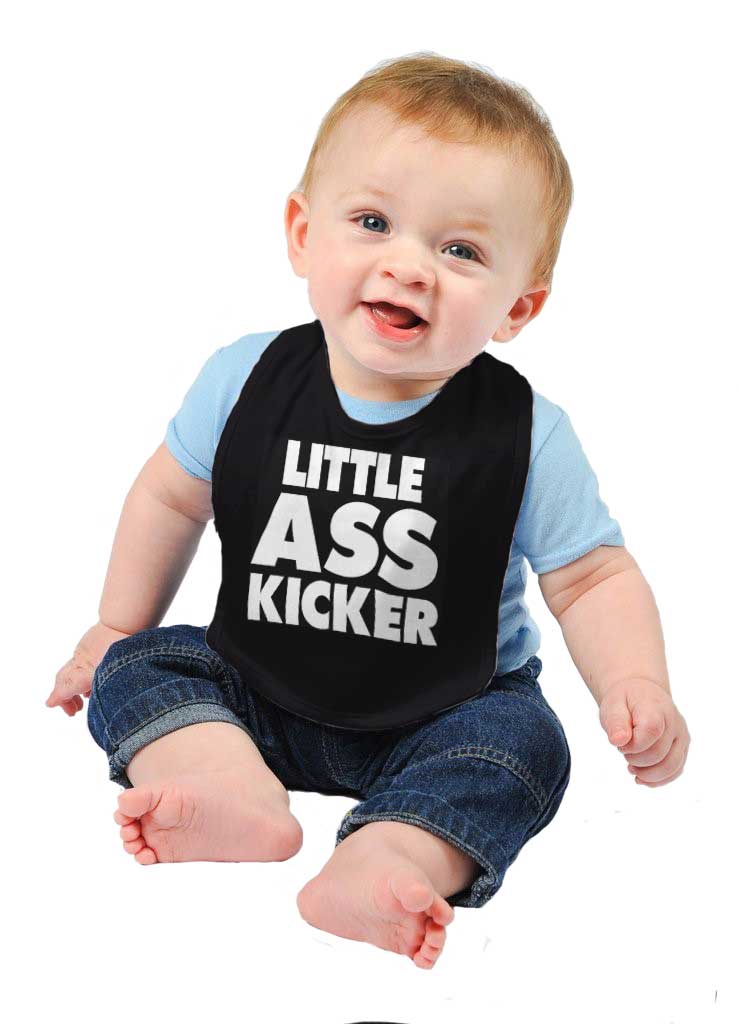 Little Ass Kicker Infant Baby Bib-Direct To Garment Print-Brisco Baby
