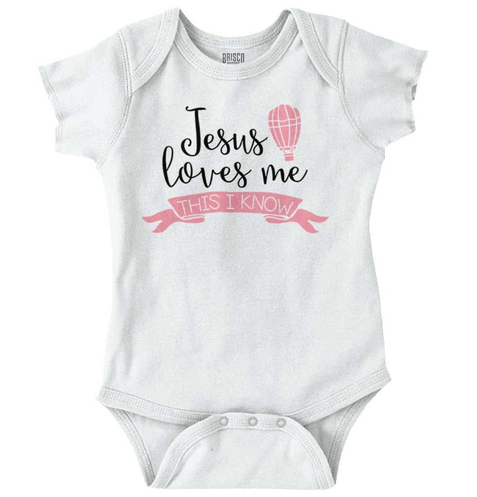 Jesus Christ Loves Me Romper Bodysuit-Direct To Garment Print-Brisco Baby