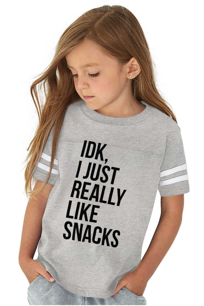 Really Like Snacks Toddler Football Jersey Tee-Direct To Garment Print-Brisco Baby