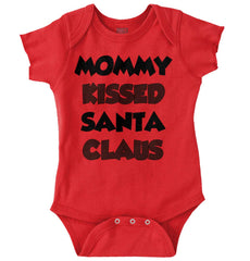 Mommy Kissed Santa Claus Romper Bodysuit-Direct To Garment Print-Brisco Baby