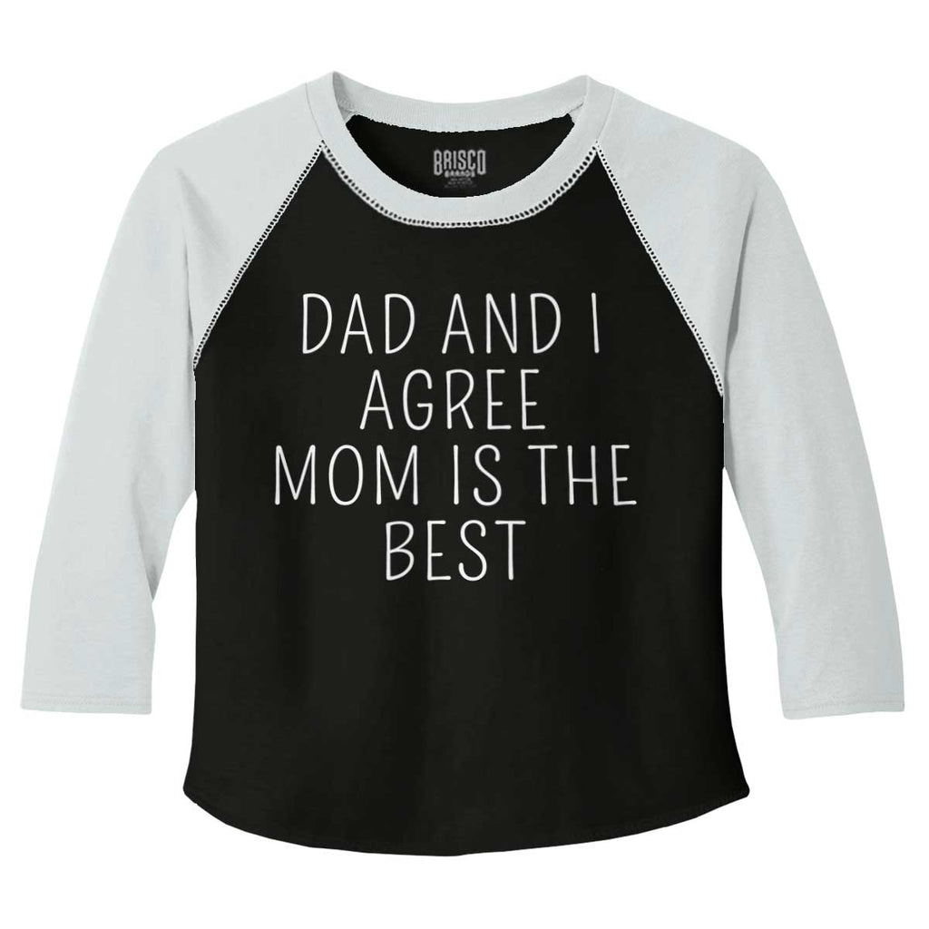 Mom Is Best Toddler Baseball-Direct To Garment Print-Brisco Baby