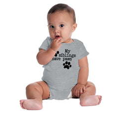 Siblings have paws Romper Bodysuit-Direct To Garment Print-Brisco Baby