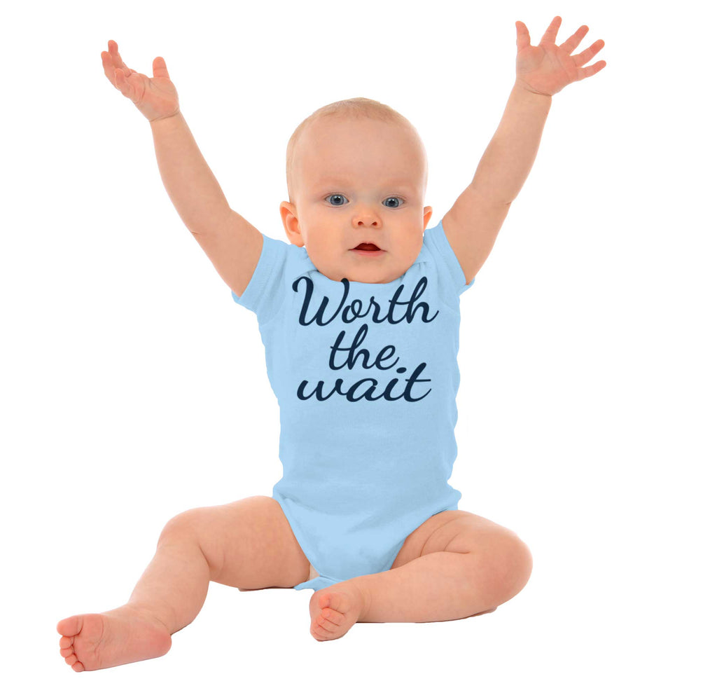 Worth The Wait Romper Bodysuit-Direct To Garment Print-Brisco Baby