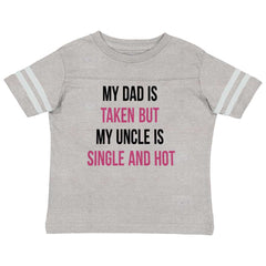 Dad Taken Uncle Sing Toddler Football Jersey Tee-Direct To Garment Print-Brisco Baby