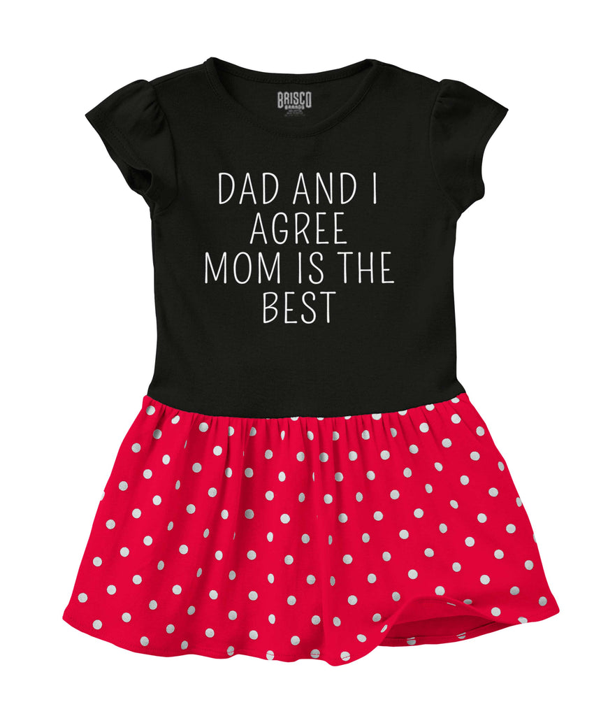 Mom Is Best Baby Polka Dot Skirt Dress-Direct To Garment Print-Brisco Baby