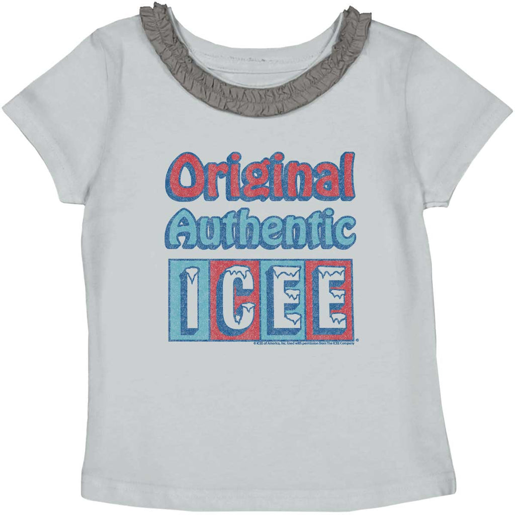 Original Authentic Toddler Ruffled Trim T-Shirt-Direct To Garment Print-Brisco Baby