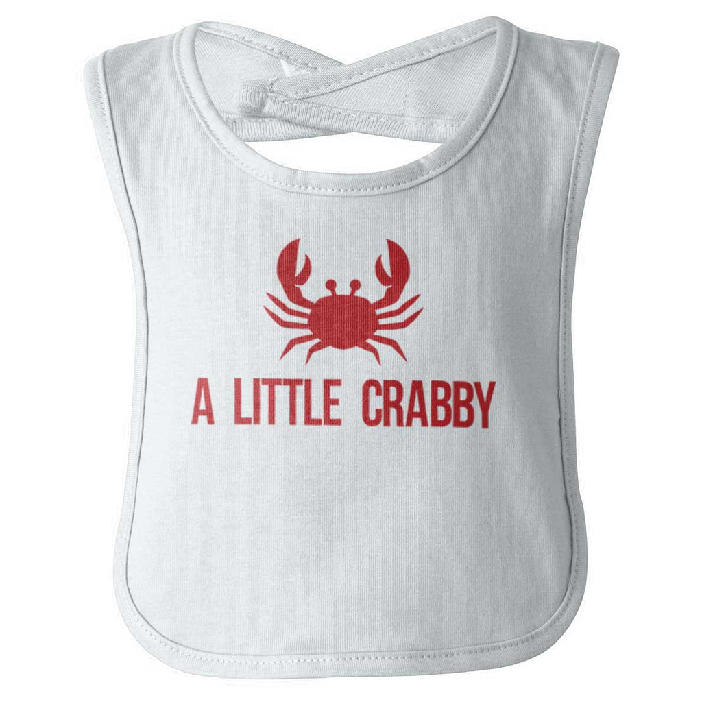 A Little Crabby Infant Baby Bib-Direct To Garment Print-Brisco Baby