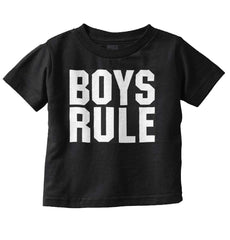 Boys Rule Infant Toddler T Shirt-Direct To Garment Print-Brisco Baby