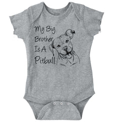Brother is a Pitbull Romper Bodysuit-Direct To Garment Print-Brisco Baby