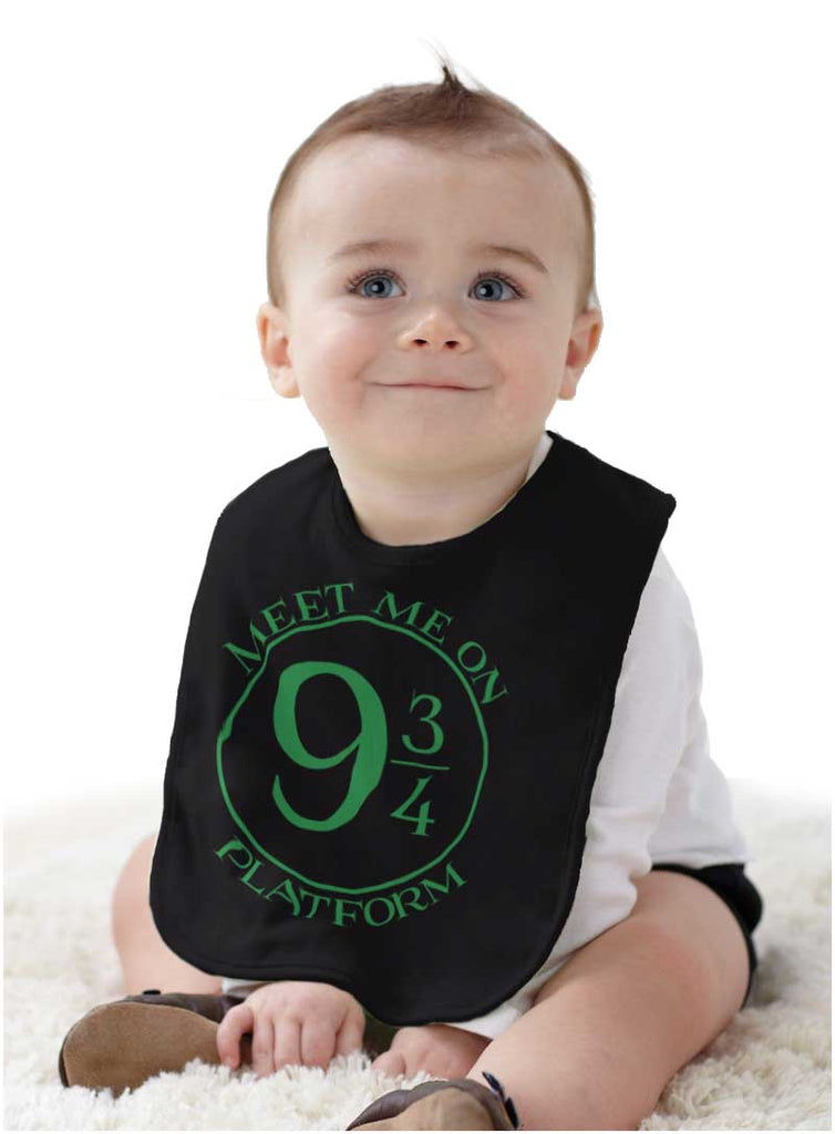 Meet Platform 9 3/4 Infant Baby Bib-Direct To Garment Print-Brisco Baby