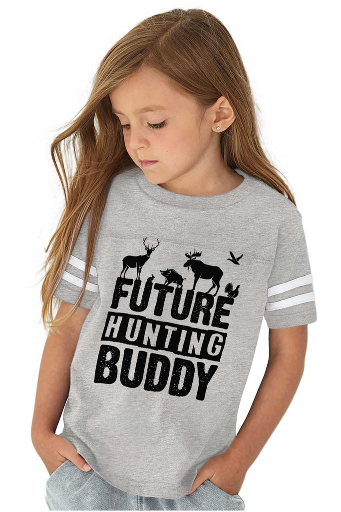 Future Deer Hunting Bud Toddler Football Jersey Tee-Direct To Garment Print-Brisco Baby
