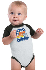 Retro 77 Champ Gamer Dragons Raglan Romper Bodysuit-Direct To Garment Print-Brisco Baby