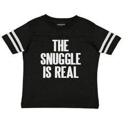 Snuggle Is Real Toddler Football Jersey Tee-Direct To Garment Print-Brisco Baby