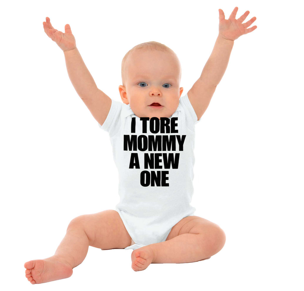 Tore Mommy A New One Romper Bodysuit-Direct To Garment Print-Brisco Baby