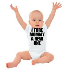Tore Mommy A New One Romper Bodysuit-Direct To Garment Print-Brisco Baby