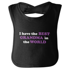 Best Grandma In The World Infant Baby Bib-Direct To Garment Print-Brisco Baby