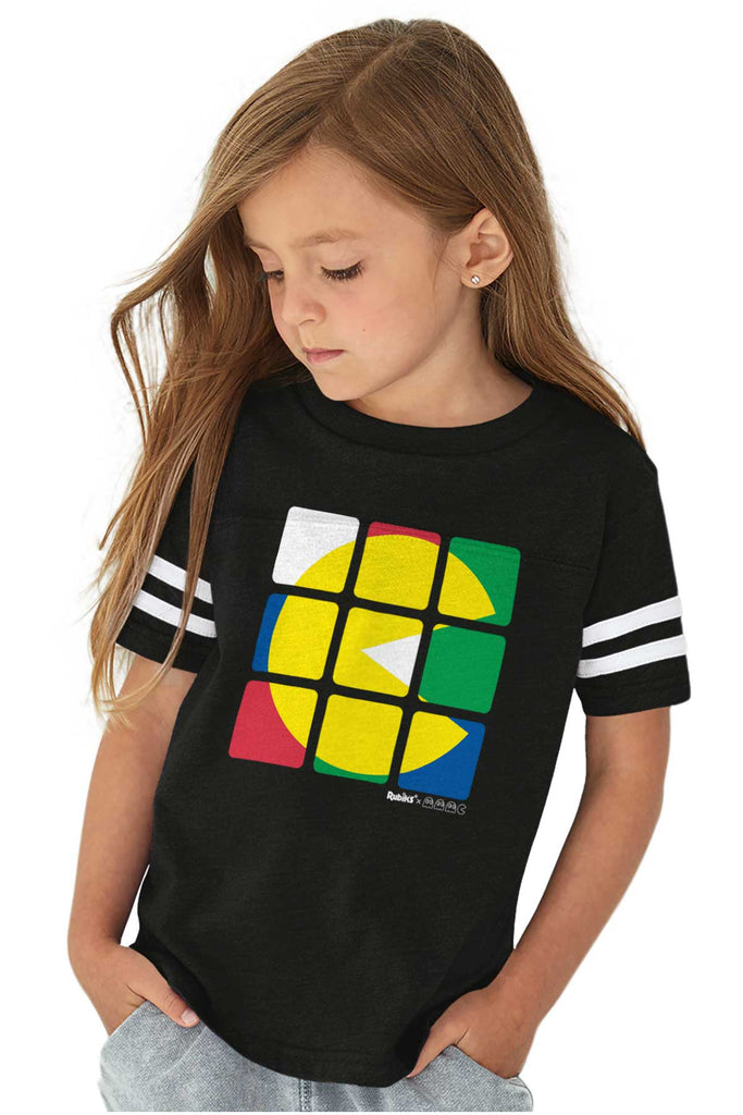 Artsy Pac-Man Toddler Football Jersey Tee-Direct To Garment Print-Brisco Baby