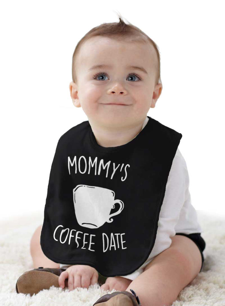 Mommy's Coffee Date Infant Baby Bib-Direct To Garment Print-Brisco Baby