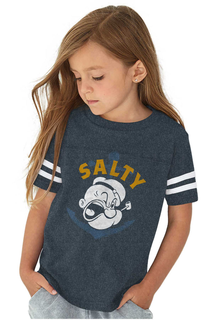 Salty Toddler Football Jersey Tee-Direct To Garment Print-Brisco Baby