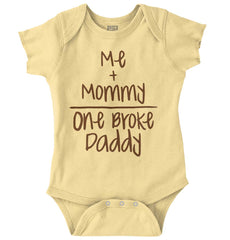 One Broke Daddy Romper Bodysuit-Direct To Garment Print-Brisco Baby