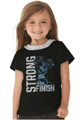 Popeye Muscles Toddler Ruffled Trim T-Shirt-Direct To Garment Print-Brisco Baby