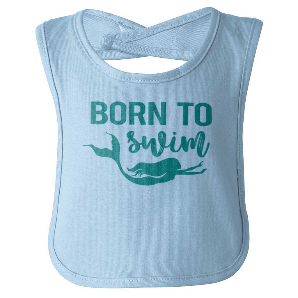 Born To Swim Infant Baby Bib-Direct To Garment Print-Brisco Baby