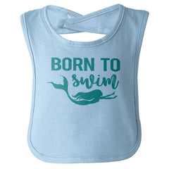 Born To Swim Infant Baby Bib-Direct To Garment Print-Brisco Baby