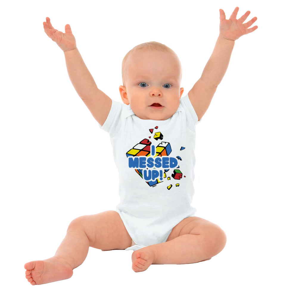 I Messed Up Romper Bodysuit-Direct To Garment Print-Brisco Baby