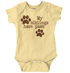 Siblings have paws Romper Bodysuit-Direct To Garment Print-Brisco Baby