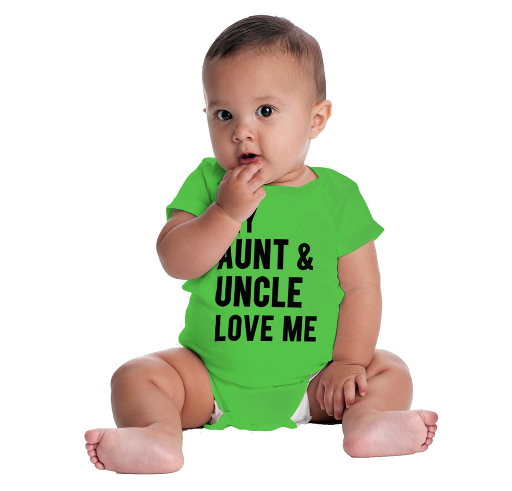 Aunt And Uncle Love Me Romper Bodysuit-Direct To Garment Print-Brisco Baby