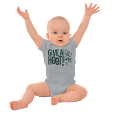 Give A Hoot Romper Bodysuit-Direct To Garment Print-Brisco Baby