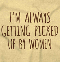 Picked Up By Ladies Romper Bodysuit-Direct To Garment Print-Brisco Baby