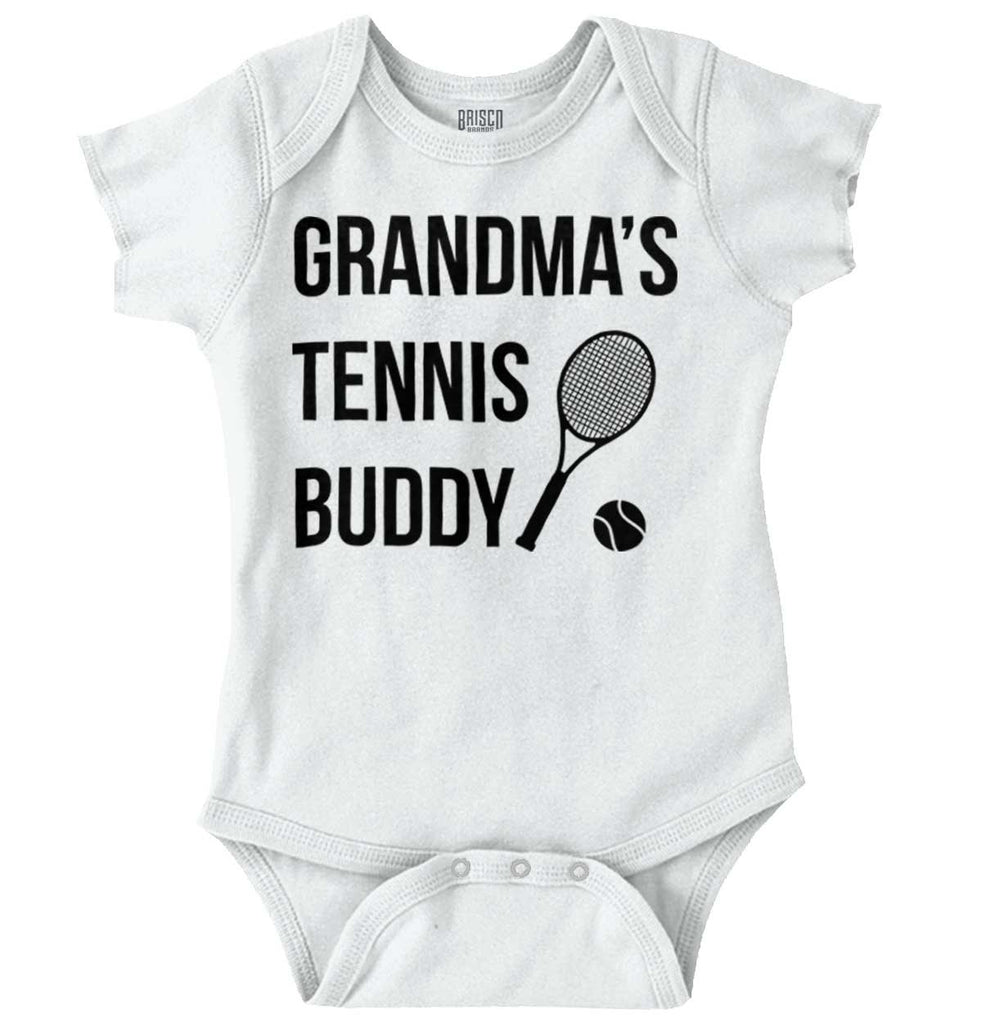 Grandma's Tennis Buddy Romper Bodysuit-Direct To Garment Print-Brisco Baby
