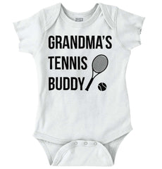 Grandma's Tennis Buddy Romper Bodysuit-Direct To Garment Print-Brisco Baby