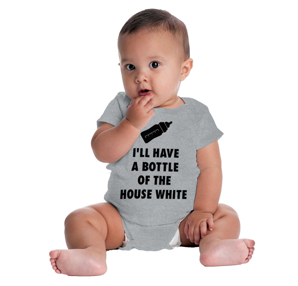 House White Romper Bodysuit-Direct To Garment Print-Brisco Baby