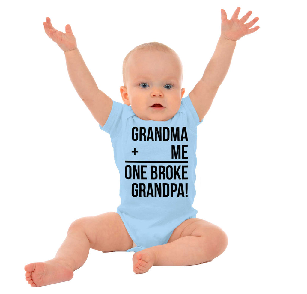 One Broke Grandpa Romper Bodysuit-Direct To Garment Print-Brisco Baby