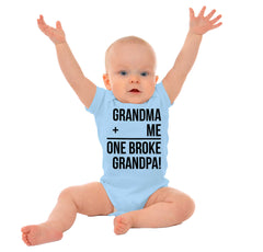 One Broke Grandpa Romper Bodysuit-Direct To Garment Print-Brisco Baby