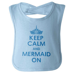 Keep Calm Mermaid On Infant Baby Bib-Direct To Garment Print-Brisco Baby